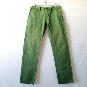 Land's End Canvas Mens Green Mid Rise G28 Straight 828 Droits Jeans Size 32x34